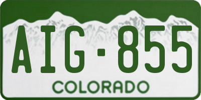 CO license plate AIG855