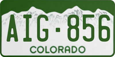 CO license plate AIG856