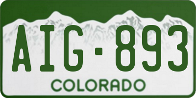 CO license plate AIG893