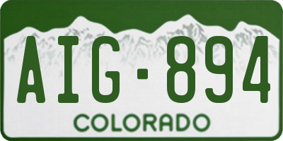 CO license plate AIG894