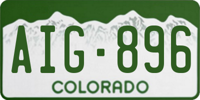 CO license plate AIG896