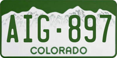 CO license plate AIG897