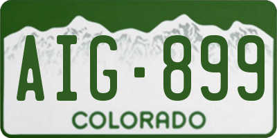 CO license plate AIG899