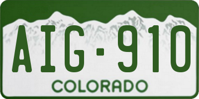 CO license plate AIG910