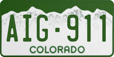 CO license plate AIG911