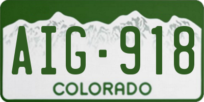 CO license plate AIG918