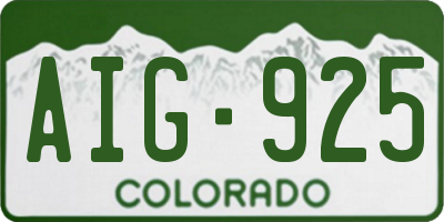 CO license plate AIG925