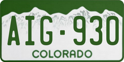 CO license plate AIG930