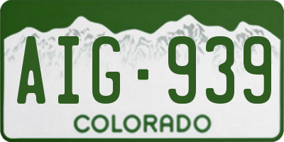 CO license plate AIG939