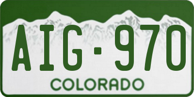 CO license plate AIG970