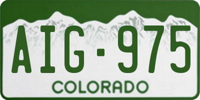 CO license plate AIG975