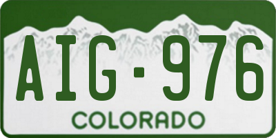 CO license plate AIG976