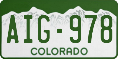 CO license plate AIG978