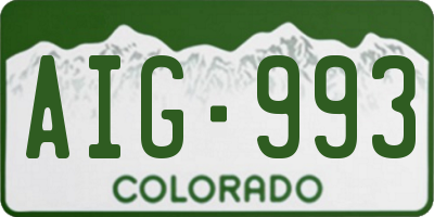 CO license plate AIG993
