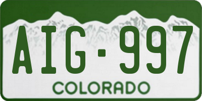 CO license plate AIG997