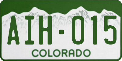CO license plate AIH015
