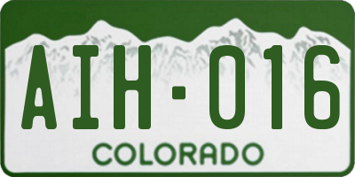 CO license plate AIH016