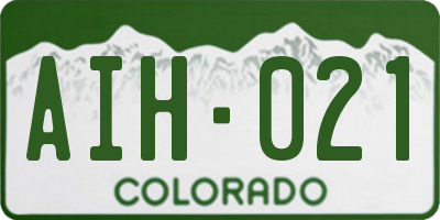 CO license plate AIH021