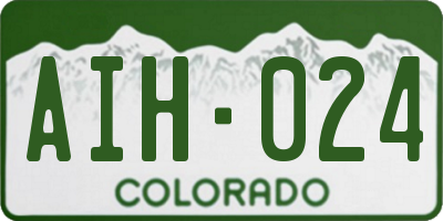 CO license plate AIH024
