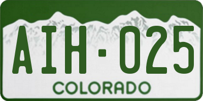 CO license plate AIH025