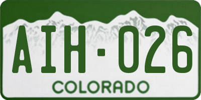CO license plate AIH026