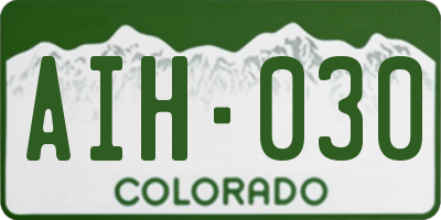 CO license plate AIH030