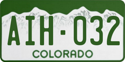 CO license plate AIH032