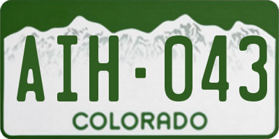 CO license plate AIH043