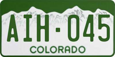 CO license plate AIH045