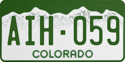 CO license plate AIH059