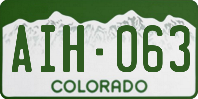 CO license plate AIH063