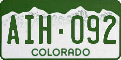 CO license plate AIH092