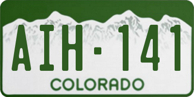 CO license plate AIH141