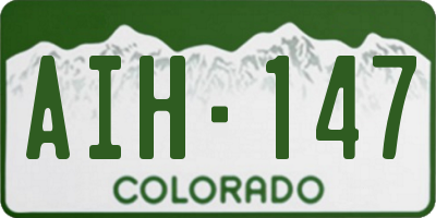 CO license plate AIH147
