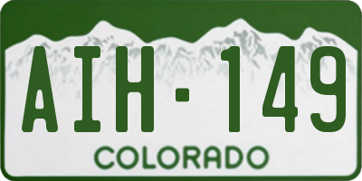 CO license plate AIH149