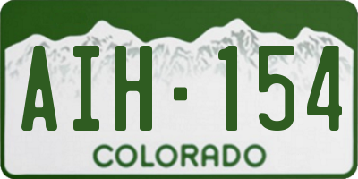 CO license plate AIH154