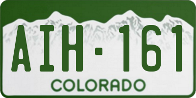 CO license plate AIH161