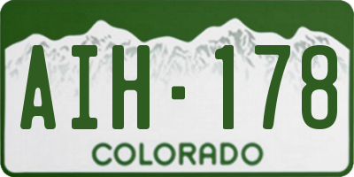 CO license plate AIH178