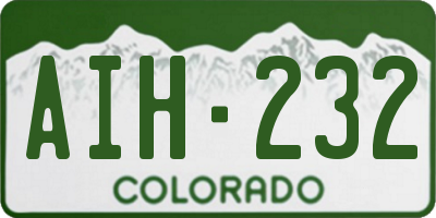CO license plate AIH232