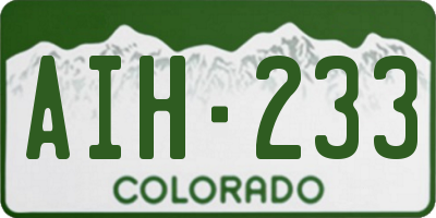 CO license plate AIH233
