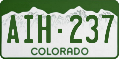CO license plate AIH237