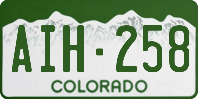 CO license plate AIH258