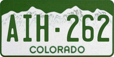 CO license plate AIH262