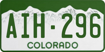 CO license plate AIH296