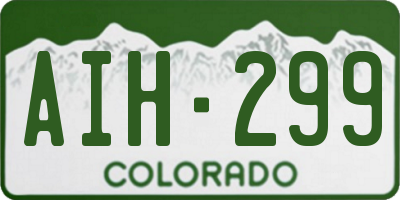 CO license plate AIH299