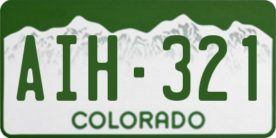 CO license plate AIH321