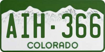 CO license plate AIH366