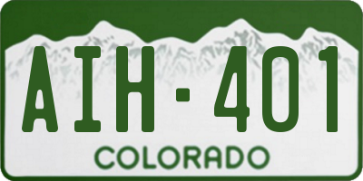 CO license plate AIH401