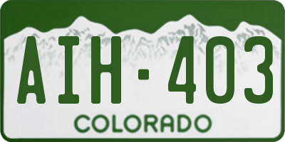 CO license plate AIH403