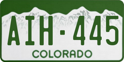 CO license plate AIH445